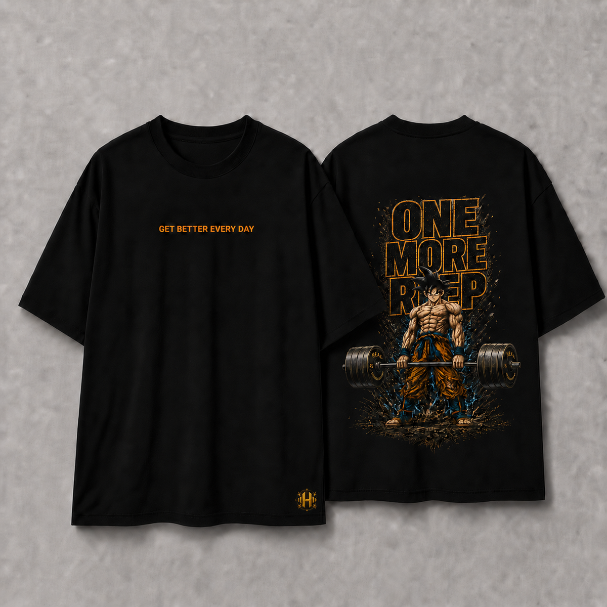 Camiseta Oversized One more rep Goku Deadlift Preta