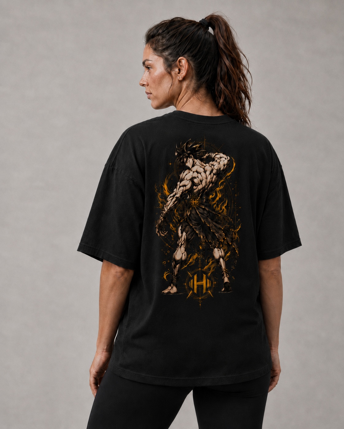 Camiseta Oversized Goku Bodybuilder Preta