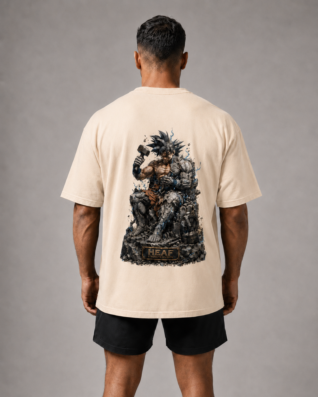Camiseta Oversized Reconstrução Goku Off White
