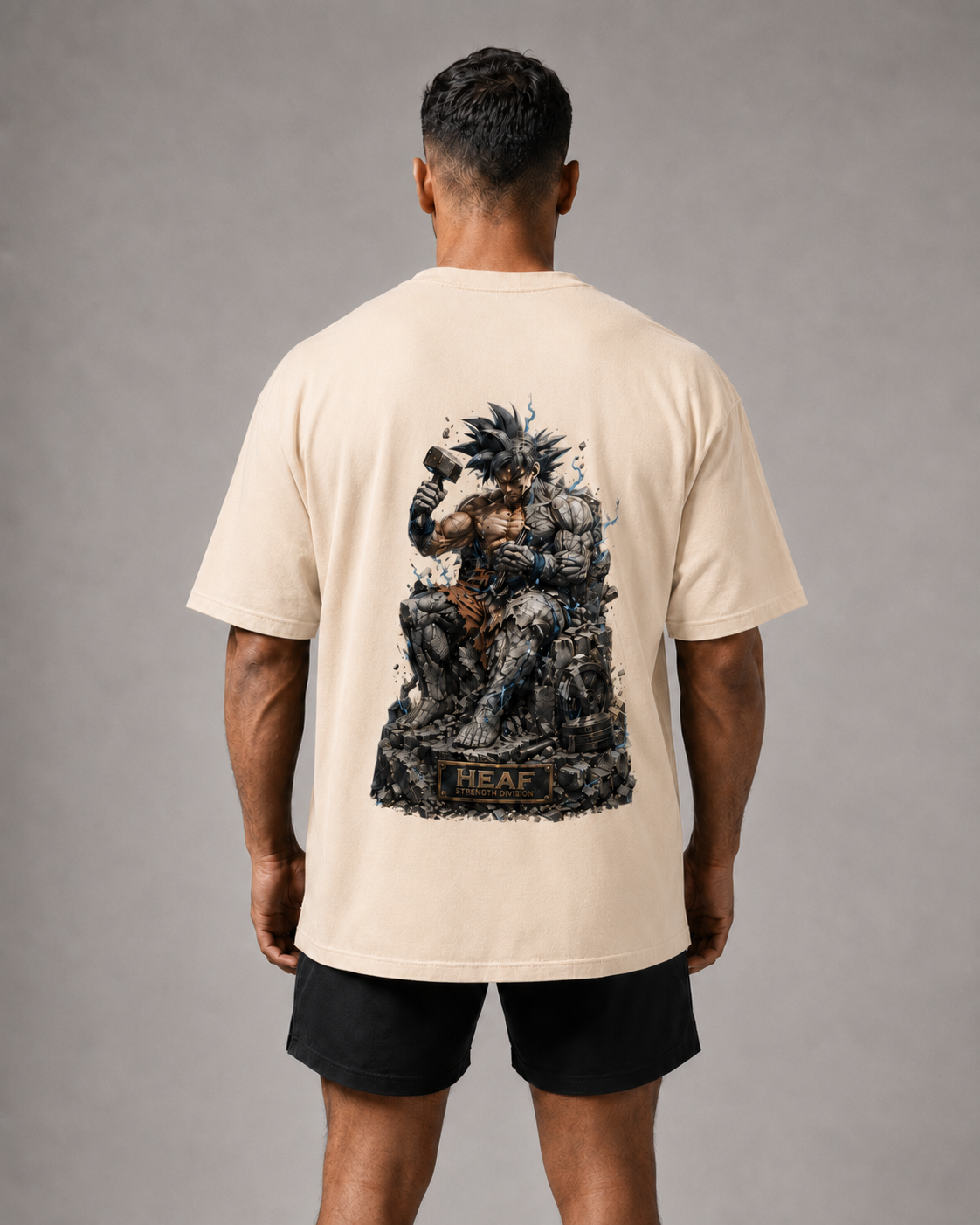 Camiseta Oversized Reconstrução Goku Off White