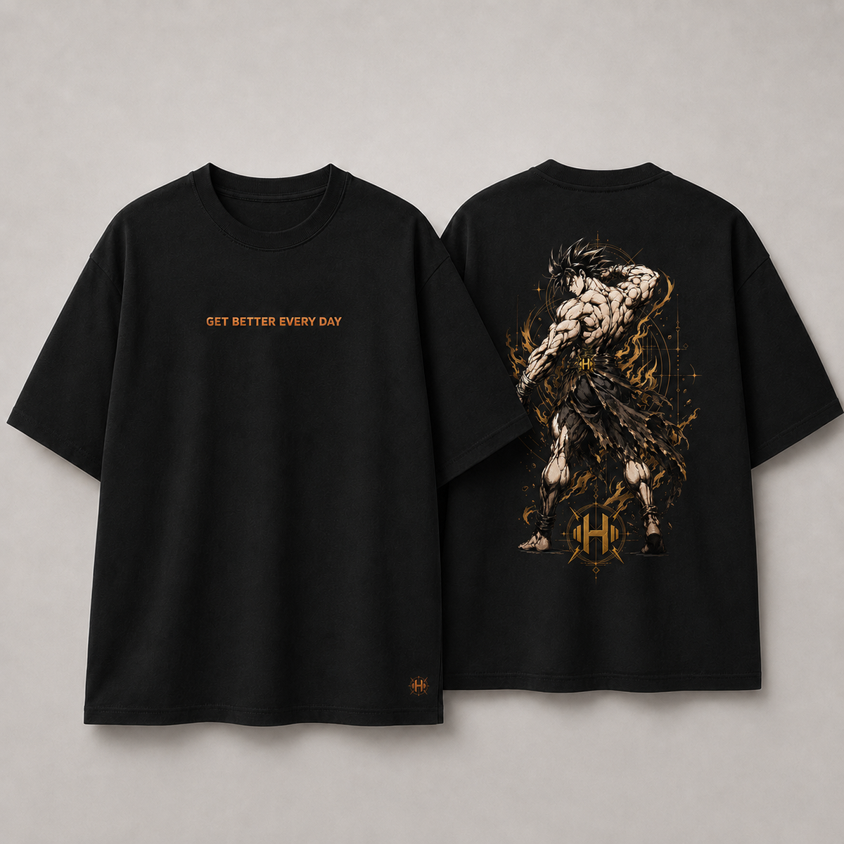 Camiseta Oversized Goku Bodybuilder Preta