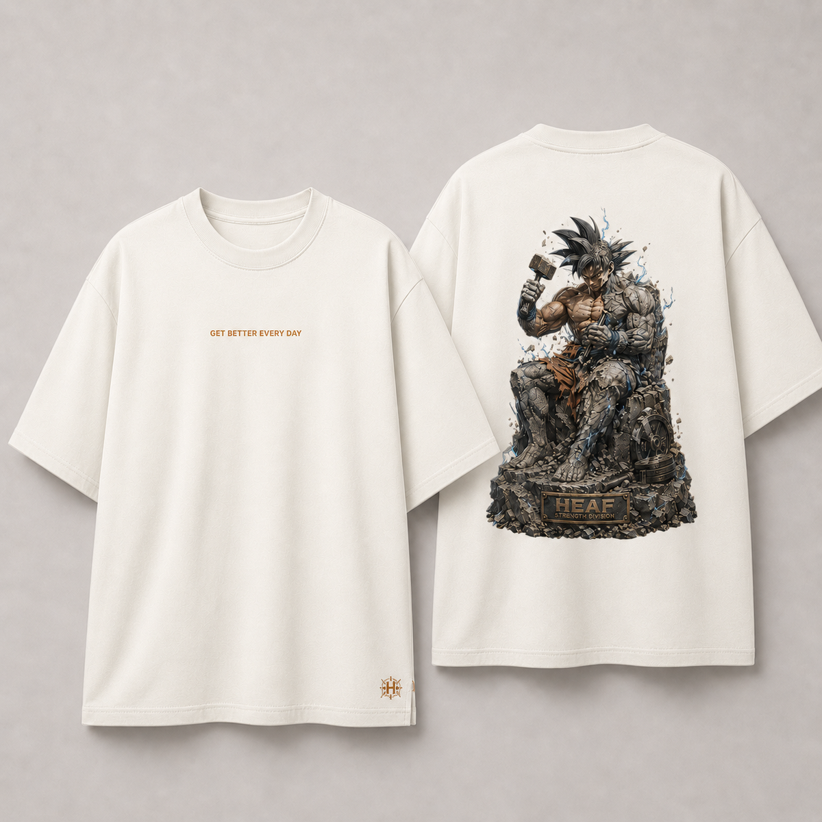 Camiseta Oversized Reconstrução Goku Off White