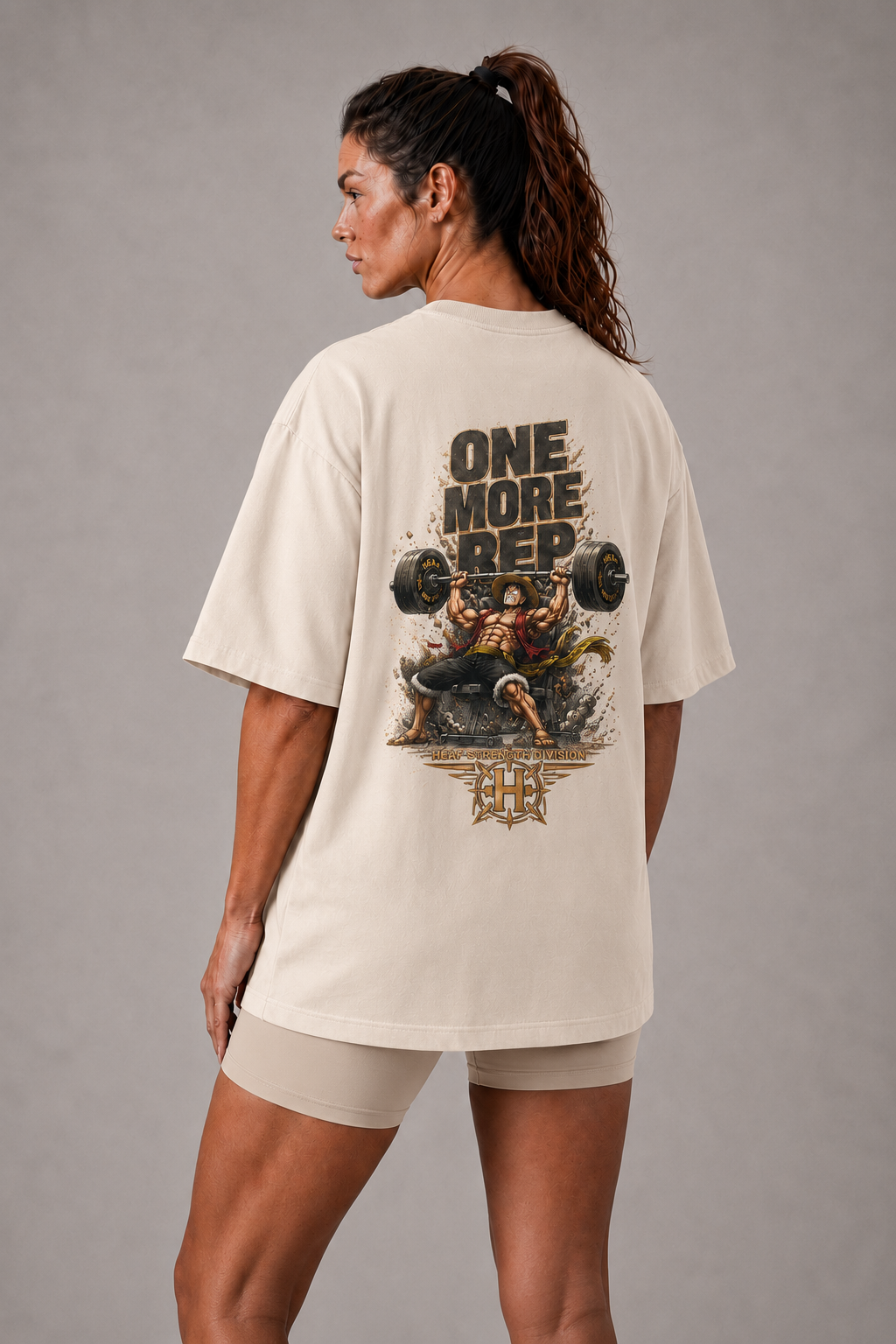 Camiseta Oversized One more rep Luffy Supino Off White