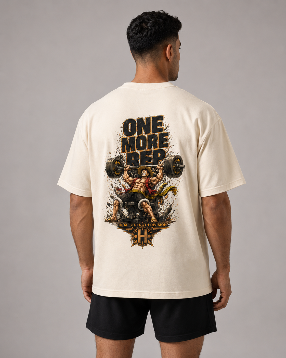 Camiseta Oversized One more rep Luffy Supino Off White