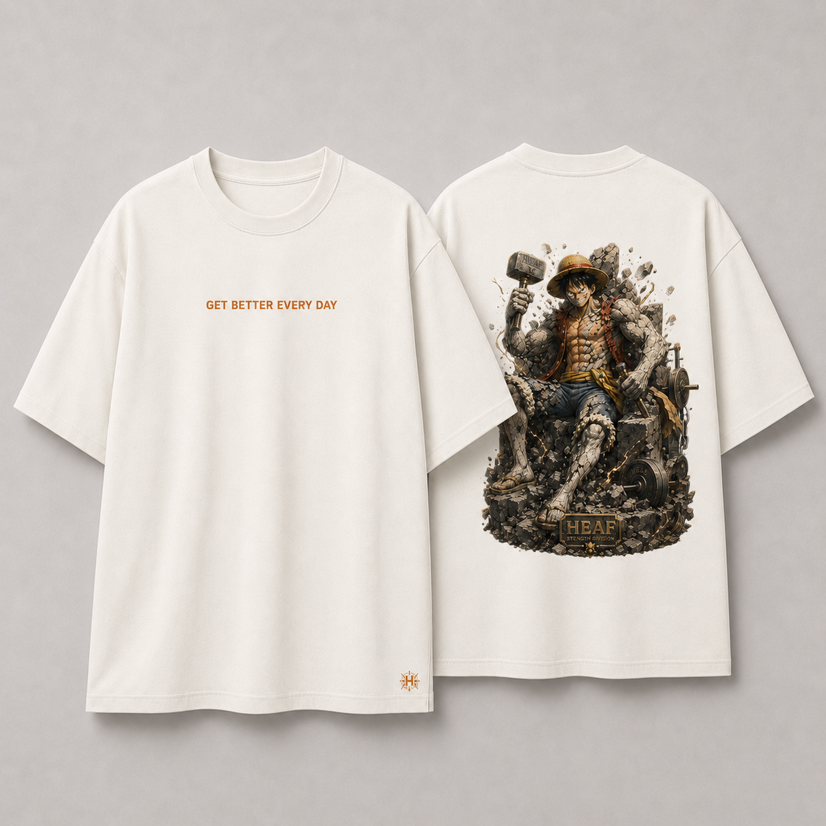 Camiseta Oversized Reconstrução Luffy Off White