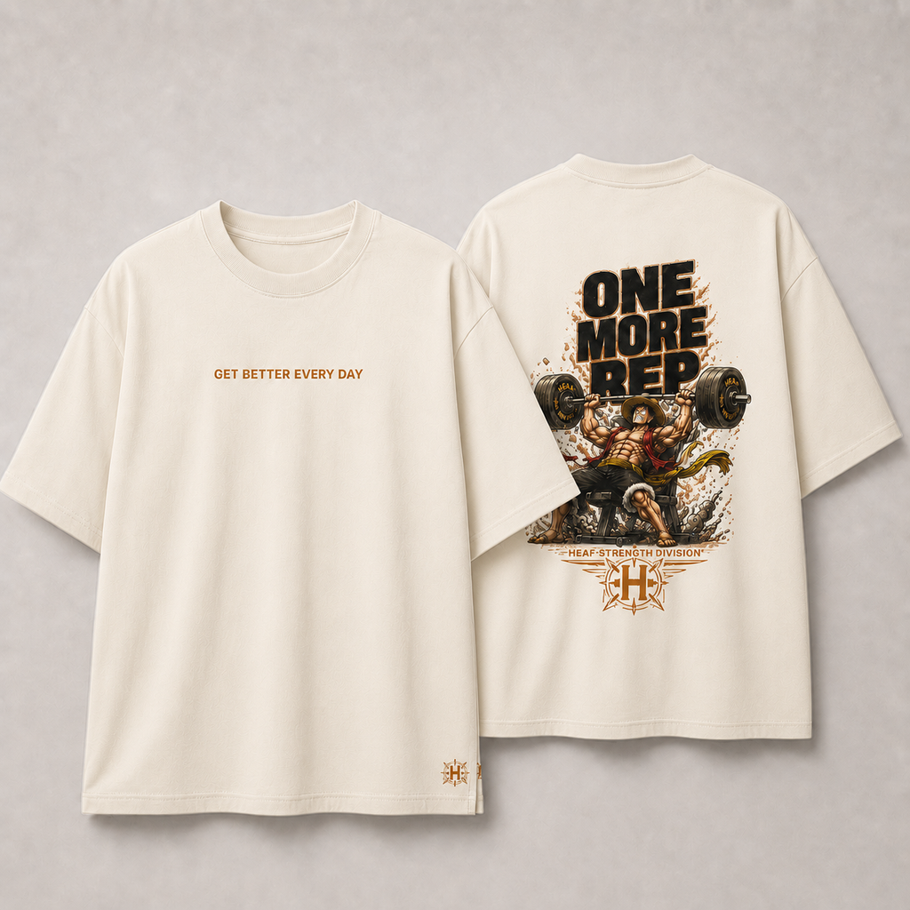 Camiseta Oversized One more rep Luffy Supino Off White