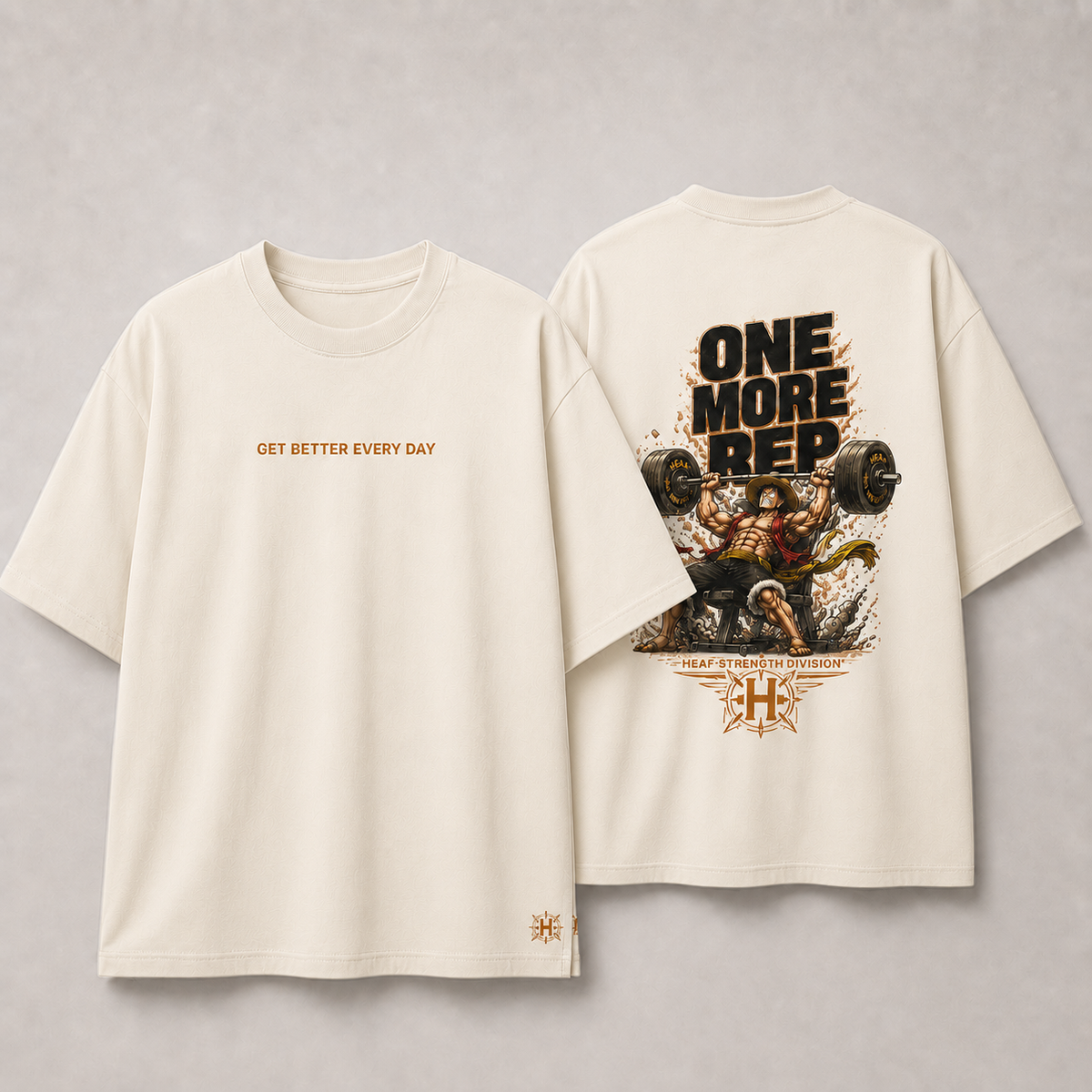 Camiseta Oversized One more rep Luffy Supino Off White