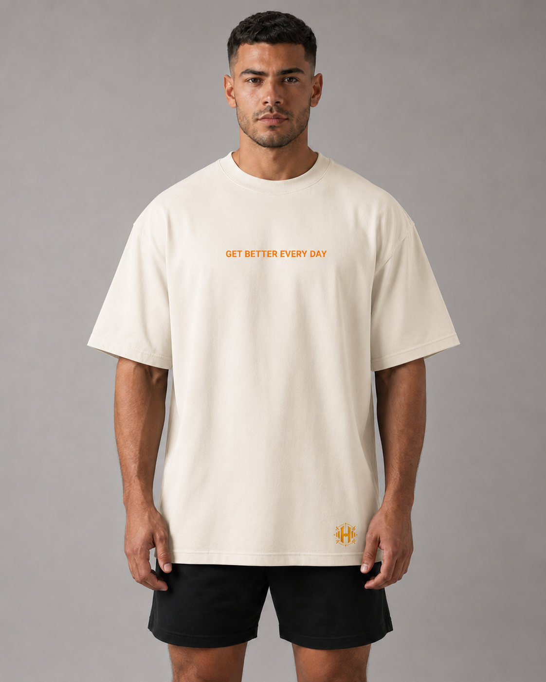 Camiseta Oversized Goku Bodybuilder Off White