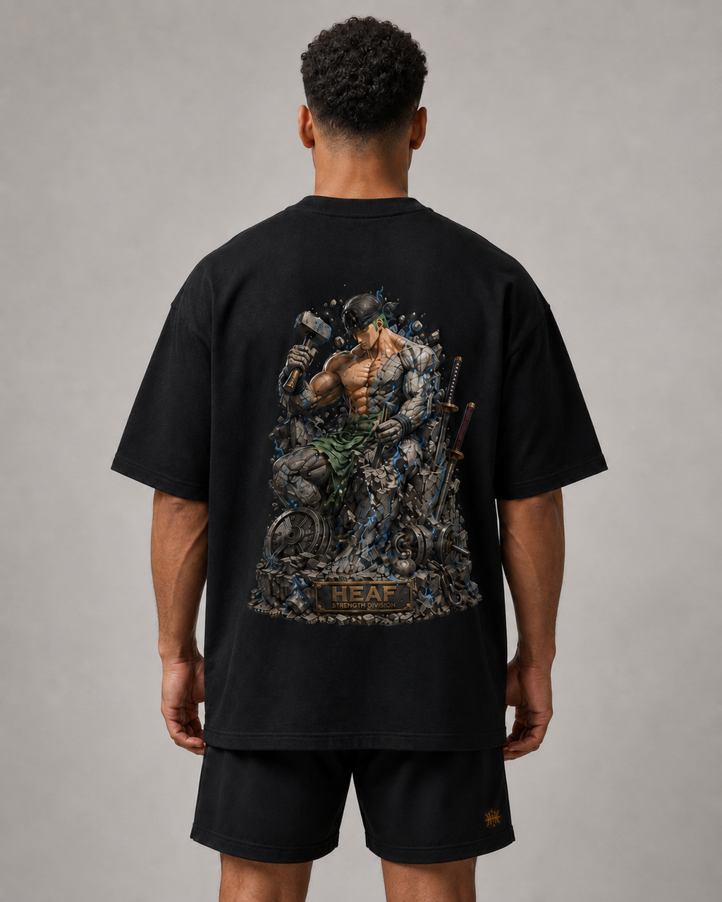 Camiseta Oversized Reconstrução Zoro Preta