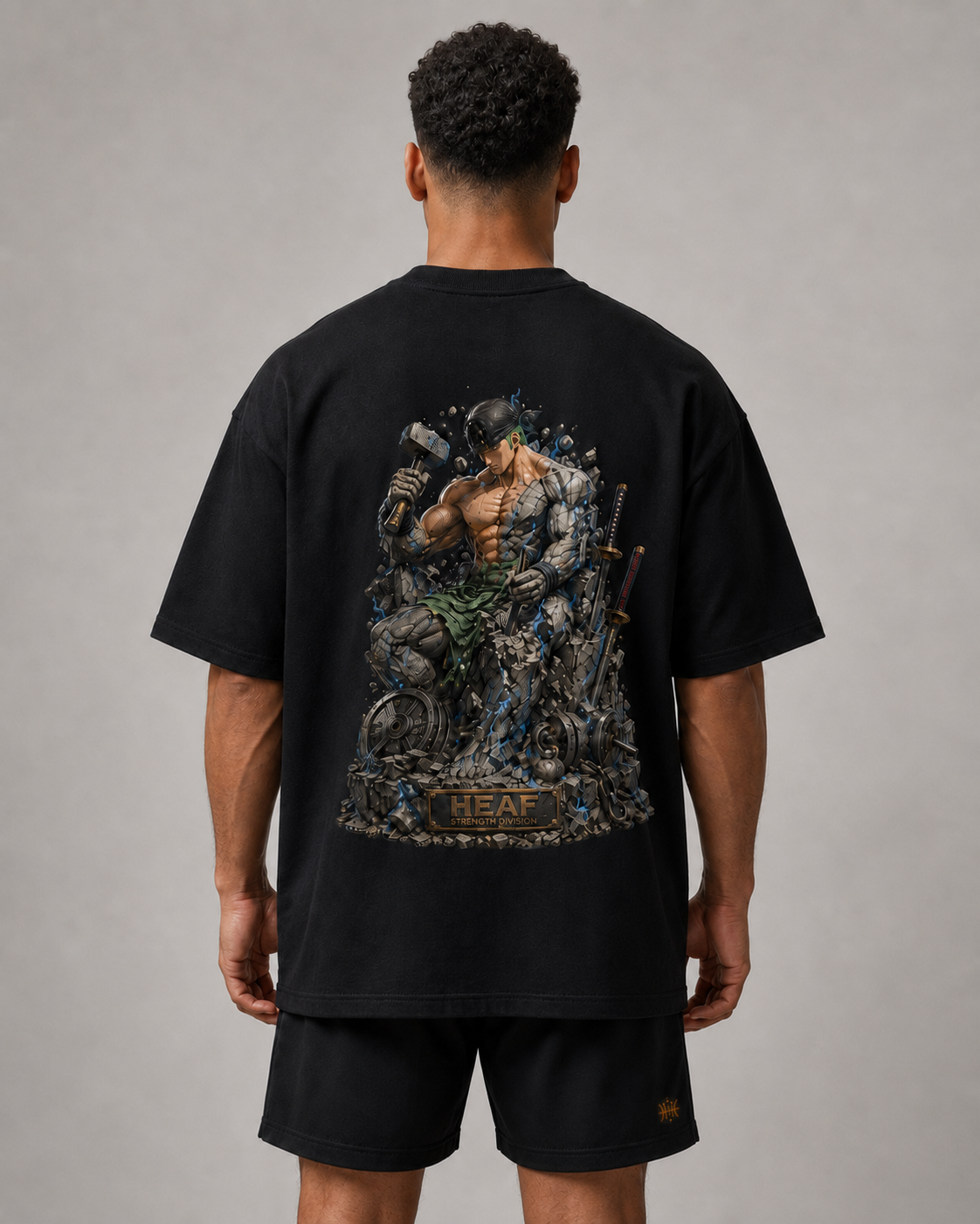 Camiseta Oversized Reconstrução Zoro Preta