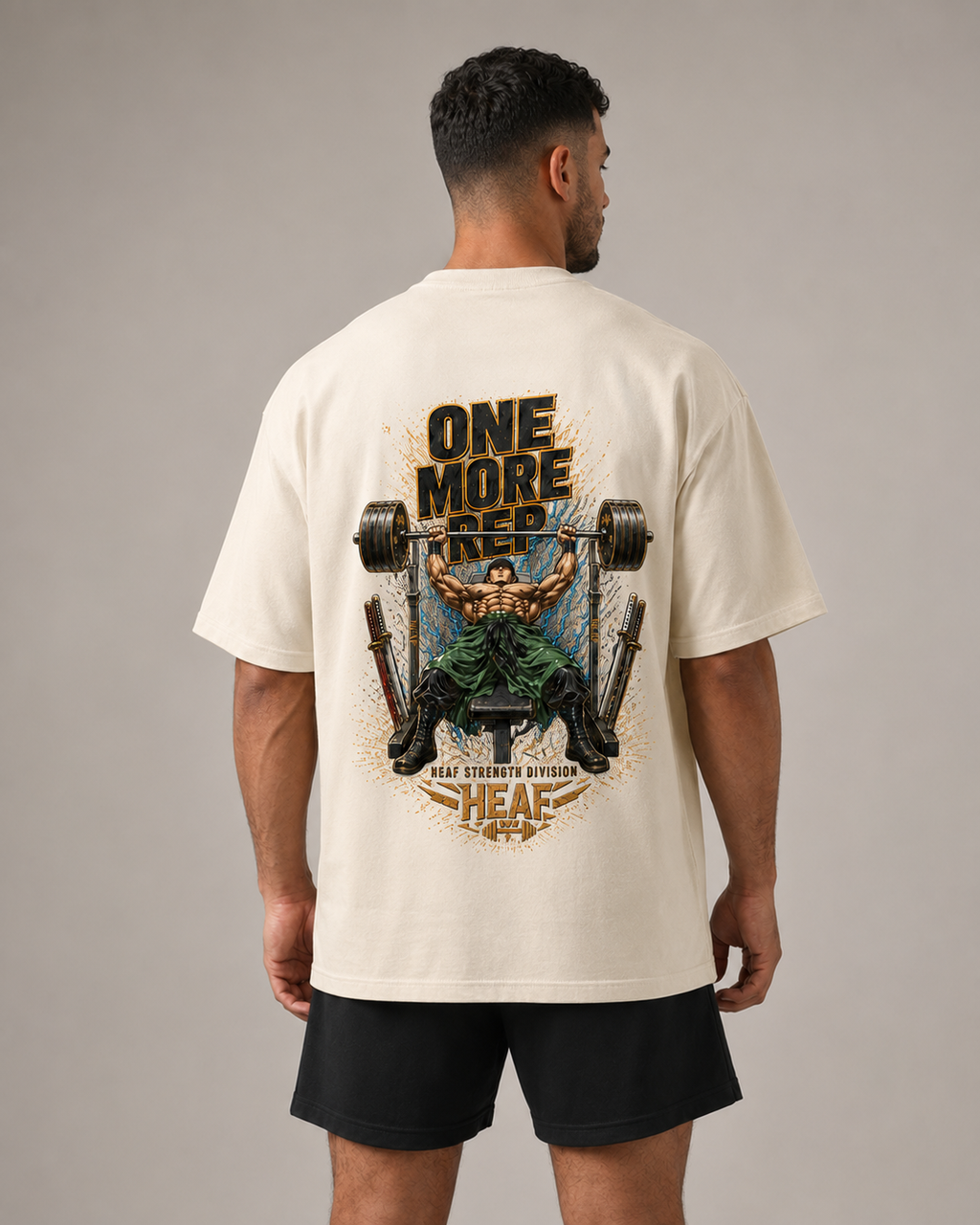Camiseta Oversized One more rep Zoro Supino Off White
