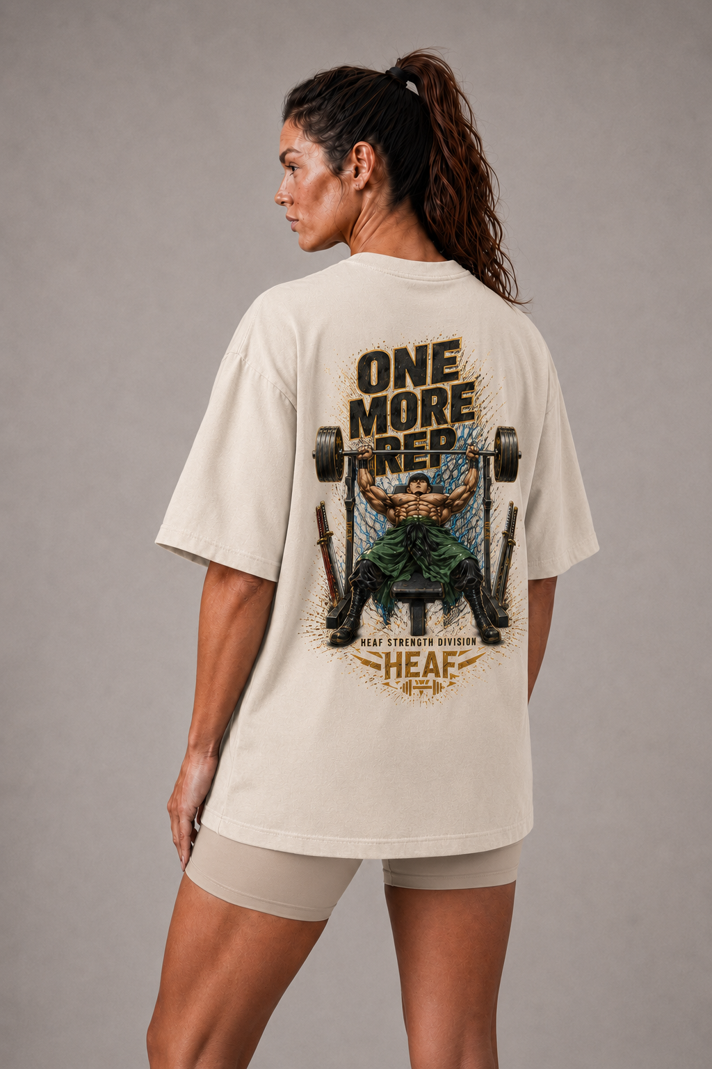 Camiseta Oversized One more rep Zoro Supino Off White