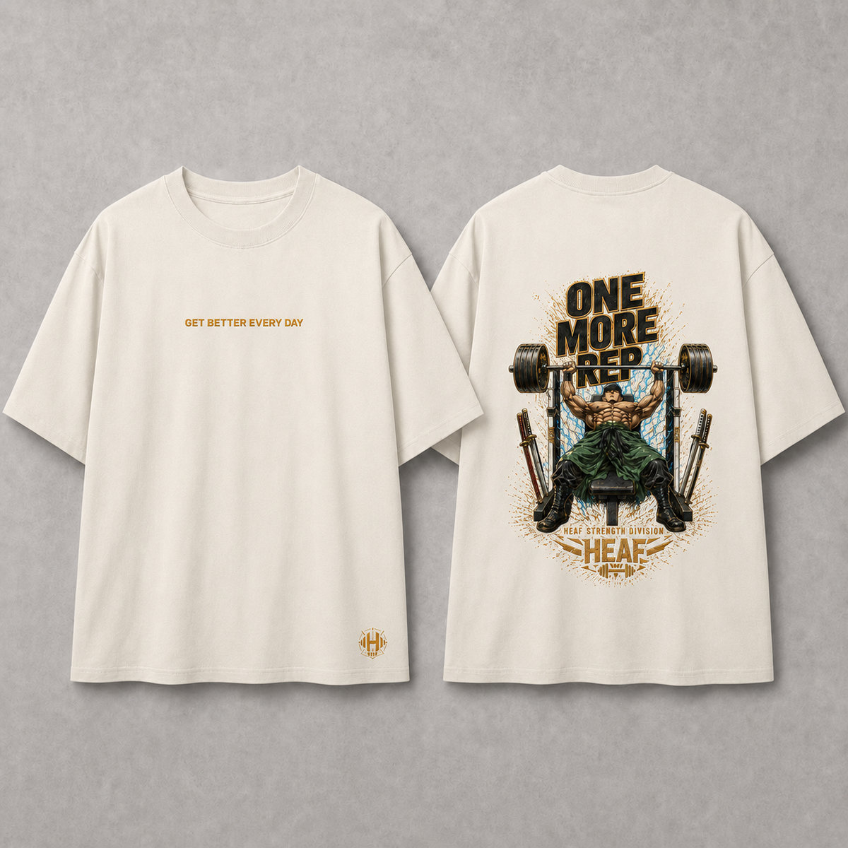 Camiseta Oversized One more rep Zoro Supino Off White